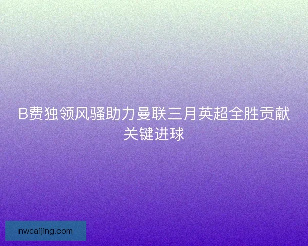 B费独领风骚助力曼联三月英超全胜贡献关键进球